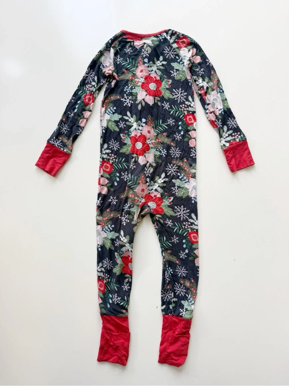 Little Sleepies Poinsettia Floral Bamboo Viscose Zippy Sleeper 3T